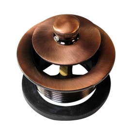 Westbrass D331-11 1-1/2" NPSM Twist & Close Bathtub Drain Plug, Coarse Thread, Antique Copper