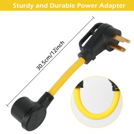 AQQHSAIN NEMA 14-50P to 10-30R Power Cord Adapter 4 Prong Male Plug to 3 Prong Female Outlet 50 Amp Adapter 120V/240V Portable Generator Cord for RV EV Generator Welder Dryer