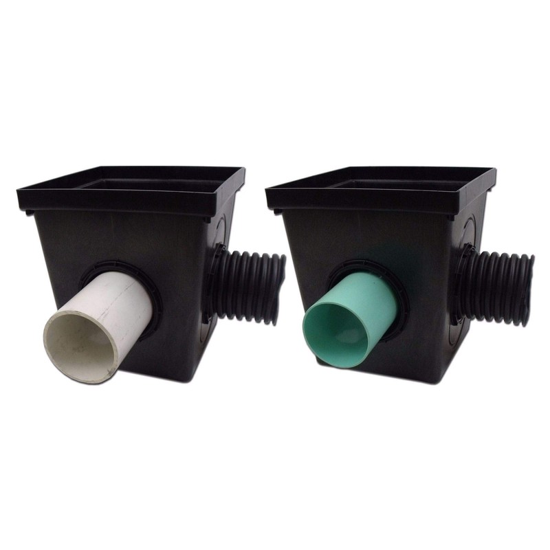 Polylok 9"x9" Square Catch Basin Kit (Black Grate)