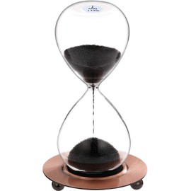 SuLiao Magnetic Hourglass 2 Minute Sand Timer: Large Sand Clock 2 Min with Black Magnet Iron Powder & Metal Base, Hour Glass Sandglass for Office Desk Home Decorative