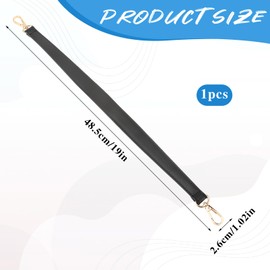 Women's Leather Shoulder Strap for Bags, 48.5 cm Bag Strap Replacement for Wallets Shoulder Bags Bag Strap Strap for Wallets, black