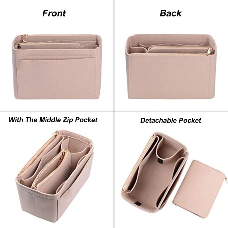 YXBQueen Handbag Organiser Bag Organiser with Compartments Purse Insert Bag