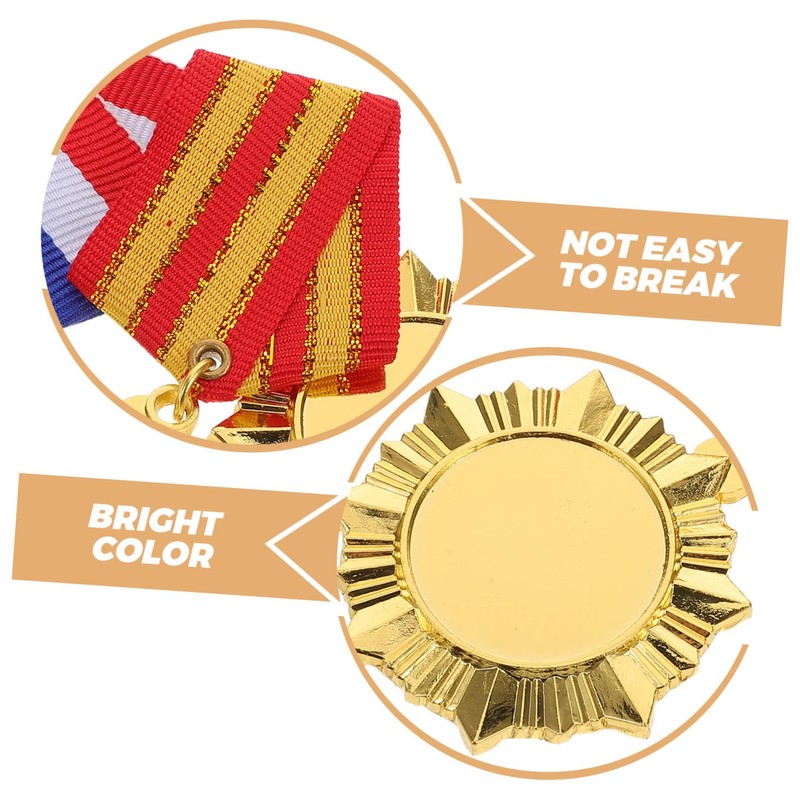 Kisangel 2pcs Durable Blank Badges with Neck Ribbons for Veterans