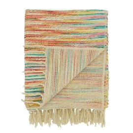 SARO LIFESTYLE Rainbow Stripe Throw Blanket