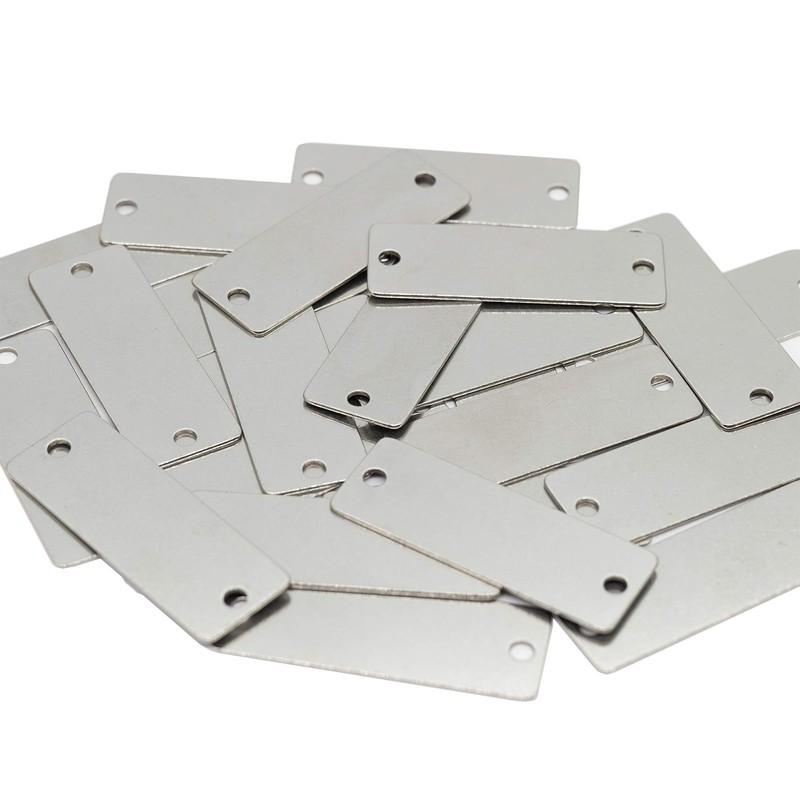 Pack of 25 Stainless Steel Blank Tags Rectangle Punch Blanks