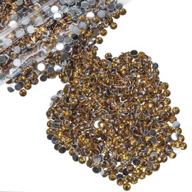 qiipii 1280PCS 6mm Amber Brown Resin Crystal Rhinestones for Crafting SS30 Light Brown Flatback Stones Bulk No-Hotfix Diamonds Crystals Gems Charms Supplies for Naills Face Eyes Makeup Tumblers Crafts