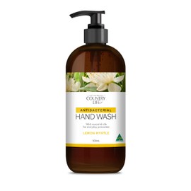 Country Life Antibacterial Hand Wash Pump, Lemon Myrtle 500 milliliters