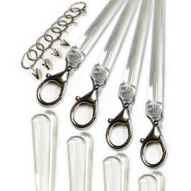 OooWow 24 inch (4 Pack) All Clear Acrylic Curtain Pull Wand - Clear Curtain Wand - Invisible Drapery Wand - Drapery Pull Rod (24 Inch)