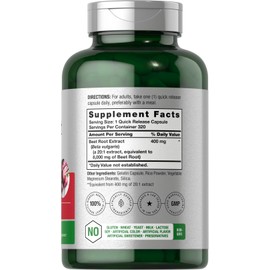 Horbäach Beet Root Powder Capsules | 320 Pills | Non-GMO, Gluten Free Formula | High Potency Herbal Extract Supplement