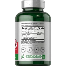 Horbäach Beet Root Powder Capsules | 320 Pills | Non-GMO, Gluten Free Formula | High Potency Herbal Extract Supplement
