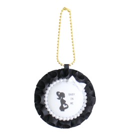 TOA ROSETTE Maternity Rosette, Maternity Mark, Maternity Keychain, Double-Sided, Pregnancy, Celebration, Mark, Pearl, Charm, Stylish, Gift, Ribon, Simple, Adult, Cute, Baby, Pregnant, Amulet, Black,