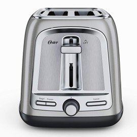 Oster Advanced Toast Technology 2-Slice Toaster Stainless Steel Finish All Bread Types and Bagels