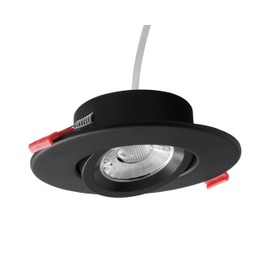 NICOR Lighting DGC 4-inch Black Selectable Canless Adjustable Gimbal LED Recessed Downlight (DGC43120SRDBK)