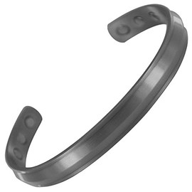 Stargems® PURE COPPER MAGNETIC BRACELET BANGLE 6 MAGNETS GREY BAND Cuff Wrist Band for Women Ladies or Mens + VELVET GIFT POUCH! (17.5)