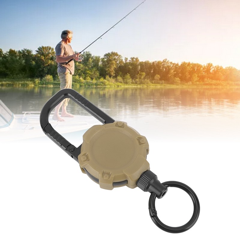 Magnetic Retractable Keychain Stainless Steel Wire Easy Pull Buckle Carabiner