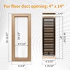 Oak Floor Register for 4x14 Inch Duct Holes - Flush
