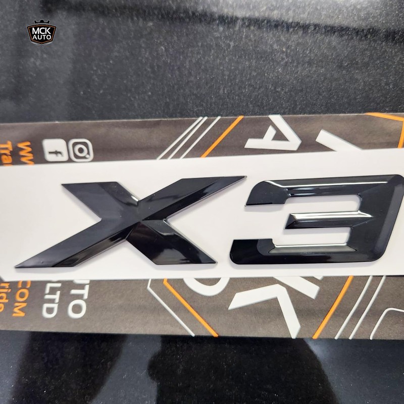 MCK Auto - X3 Black Glossy Rear Boot Logo Back