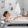 VEPEPE 6 Pcs Suction Hooks, Silver Stainless Steel Suction Hook,