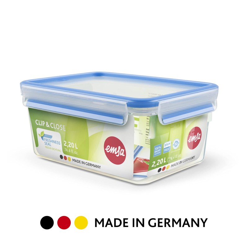 Emsa N1011600 Clip & Close Food Storage Containers, 2-Piece Set,