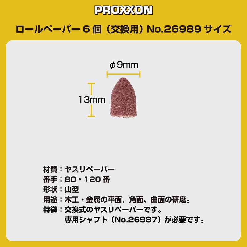 PROXXON No.26989 Roll Paper, 6 Pieces, Set of 2, Bullet