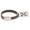 Nova Scotia Flag Leather Luggage Tag Steel Engraved Text