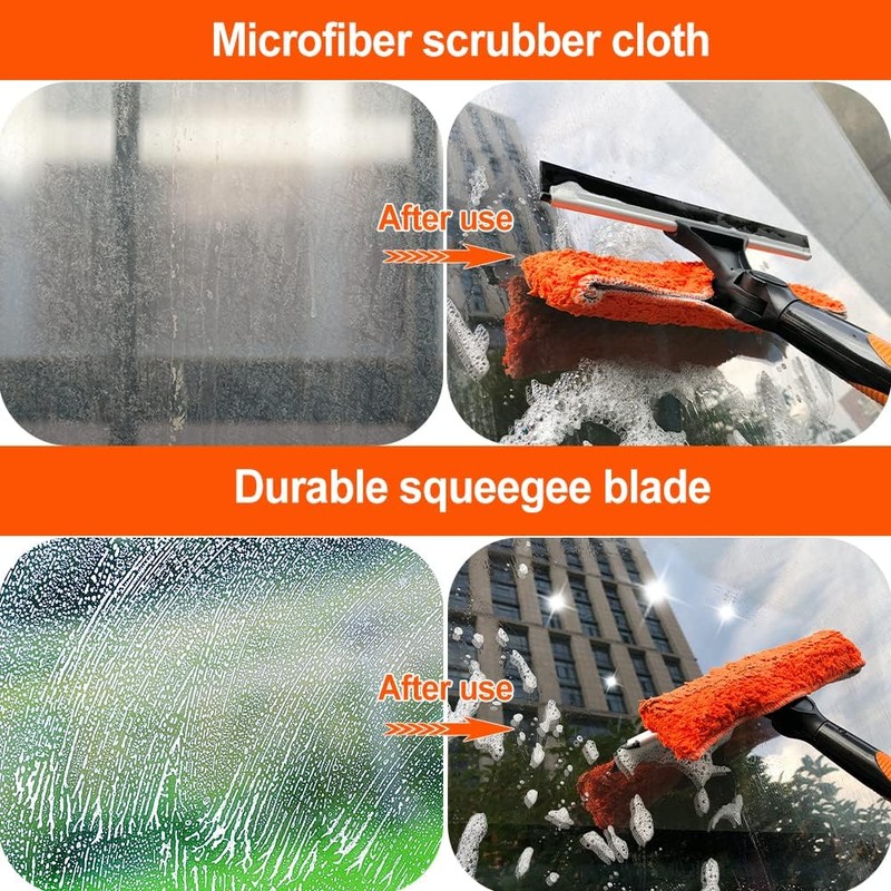 Buyplus 26Ft High Reach Squeegee for Window Cleaning Kit with