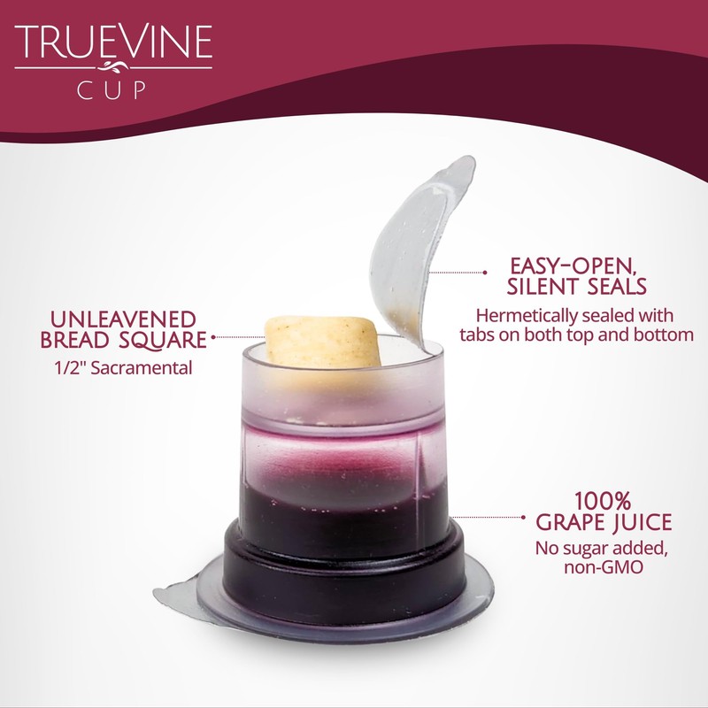 TrueVine Top & Bottom Communion Cups and Wafer Set -