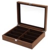 LOYALHEARTDY Wood Frame 8 Grids Velvet lining Glasses Sunglasses Tray