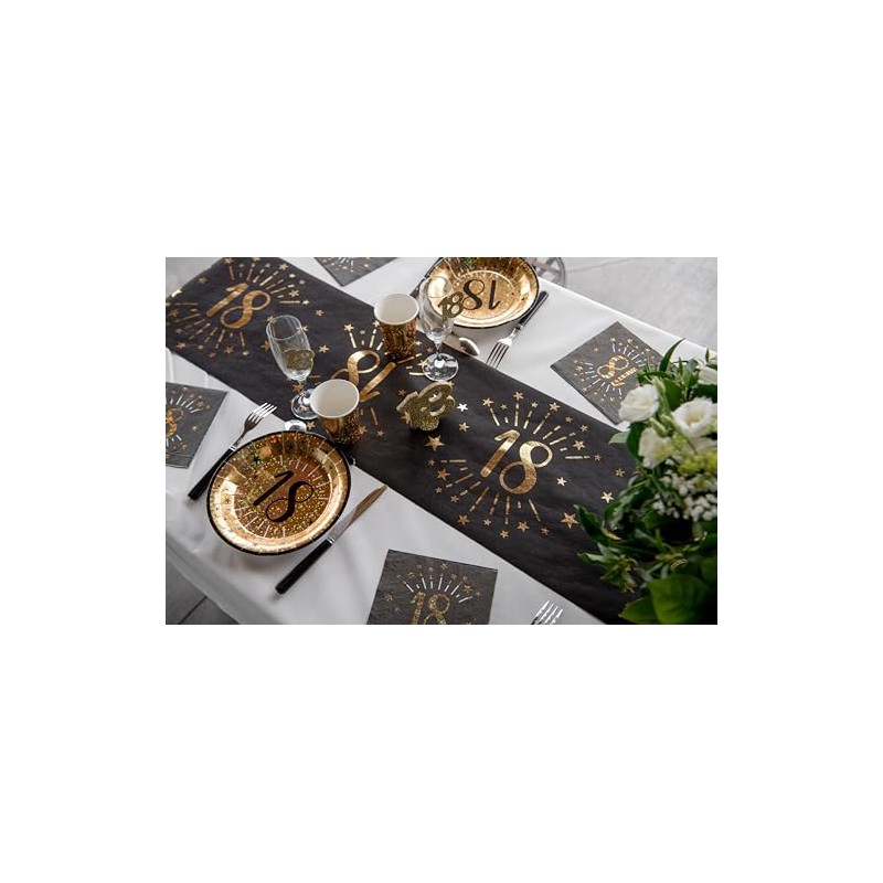 Table Runner Table Runner Black Gold Birthday Numbers 18 20