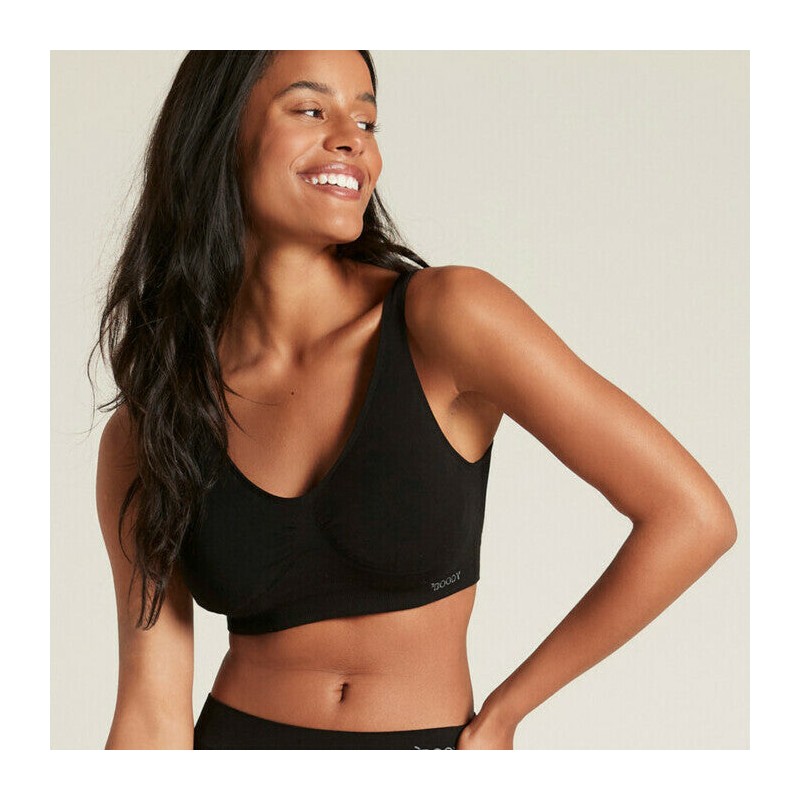 Boody Padded Shaper Crop Bra, Light Grey Marl / XS