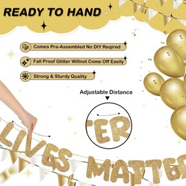 Fulmoon Pre Strung Old Lives Matter Banner 6.56 ft Funny Birthday Retirement Party Decorations 80th 70th 60th 50th Retirement Party Garland Bunting Decorations for Men Women (Champagne Gold)