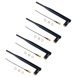Sparkleiot 868MHz LoRa Antenna 5dBi SMA Connector - High Gain VSWR <1.5 for Meshtastic ESP32 LoRa32 V3 HTCC-AB02S (Pack of 4 + Cable)