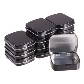 Benecreat 12 Mini Storage Cans, Mini Box, Black, Easy to Carry, Hinged Lid, Nail Parts, Jewelry Parts, Small Storage, Miscellaneous Storage Case, Mini Storage Case