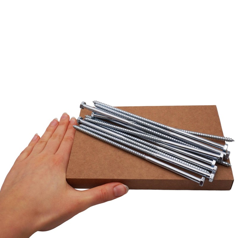 SKIR'CO (Pack of 12) Wood Screws Hexagon Head Galvanised Steel