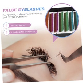 FOMIYES 3 Boxes False Eyelashes Colored Lash Extensions Lightweight Comfortable Easy Application for Beginners Diy Kit