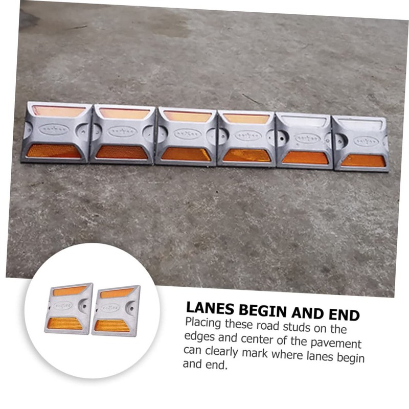 KONTONTY Reflective Road Markers Driveway Marker Road Studs Aluminum Pavement