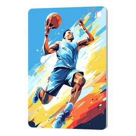 Black Emblem Item Finder, Works with Apple Find My APP (iOS Only),Rechargeable Air Tag Card,Wallet Tracker Card with IP68 Waterproof, Item Locator for Luggage Tags, Passports, Keys(Print Basketball)