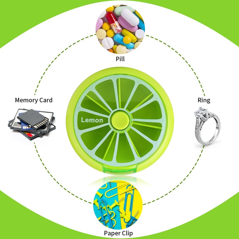 Creative Portable Mini 7 Day Weekly Circular Shape Rotary Cute