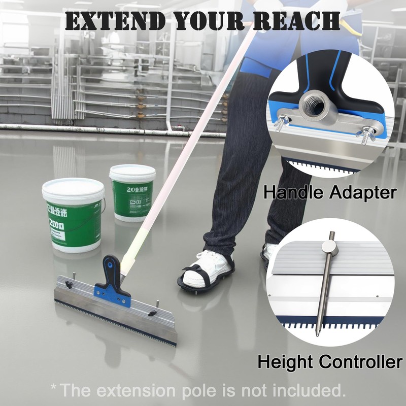 BERXOL 18-Inch Self-Leveling Cement Tool Kit, Upgraded Spike Roller Set