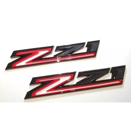 OEM 2pcs 2019-2023 Chevy Silverado Z71 Emblem OEM Fender Gloss Black Red 84632695