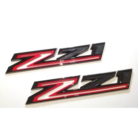 OEM 2pcs 2019-2023 Chevy Silverado Z71 Emblem OEM Fender Gloss Black Red 84632695