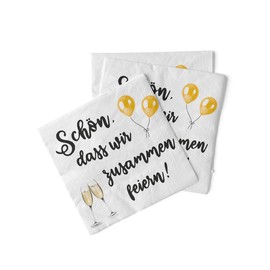 Sovie HORECA serwetki Schön, dass wir zusammen feiern/Champagner | kieliszek do szampana na imprezę | 33 x 33 cm | 100 sztuk