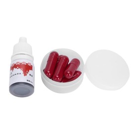 Fake Blood Pill, Safe and Reliable Fake Blood Capsules Simulation with 6 Fake Blood Capsules for Theater Film, Special Effects