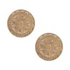 SOFFEE DESIGN 2pcs Wooden Carved Flower Knobs, Decorative Bohemian Style