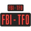 FBI-TFO embroidery patches 4x10 and 2x5 HOOK ON BACK RED