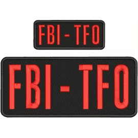 FBI-TFO embroidery patches 4x10 and 2x5 HOOK ON BACK RED ON BLACK