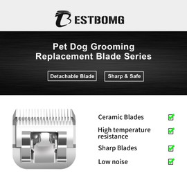 BESTBOMG 3/4" HT Removable Pet Grooming Blades Compatible with Heiniger/Moser Max45/Andis/Oster A5 Clippers, Cutting Length 3/4" (19mm)