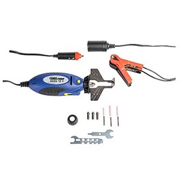 Pferd Chainsaw Sharpener HHG Set, 12 Pieces, 2.1 m 12 Volt Connection Cable, Grinding Point Diameter 4/4.8/5.5 mm, 83109000 Hand-Held Sharpener for Mechanical Sharpening
