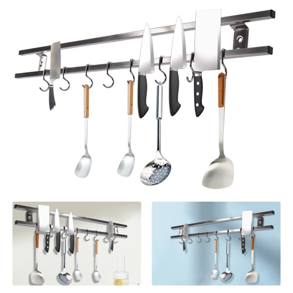 Unbranded Silver 304 Stainless Steel Magnetic Knife Bar Rack 1*