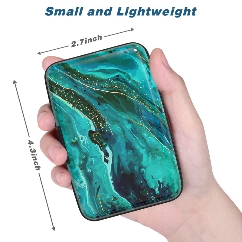 Atufsuat Credit Card Holder, Mini Aluminum Card Wallet RFID Blocking